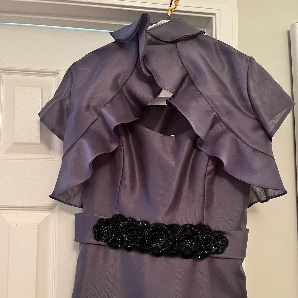 Gorgeous Noir by Lazaro floor length evening gown